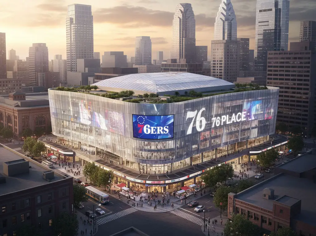 Rendering of the new 76 Place arena in Philadelphia