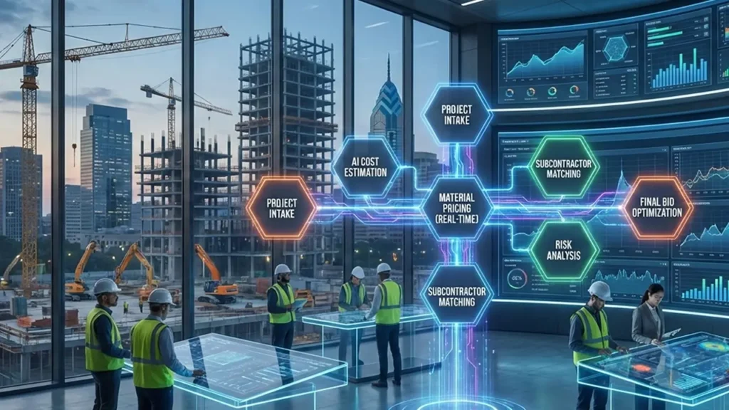 AI workflow for construction bidding process in commercial projects