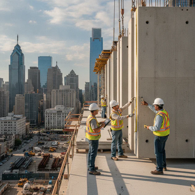 Following recent high-profile failures, Philadelphia construction sites are implementing stricter safety protocols and investigations for precast concrete installations.