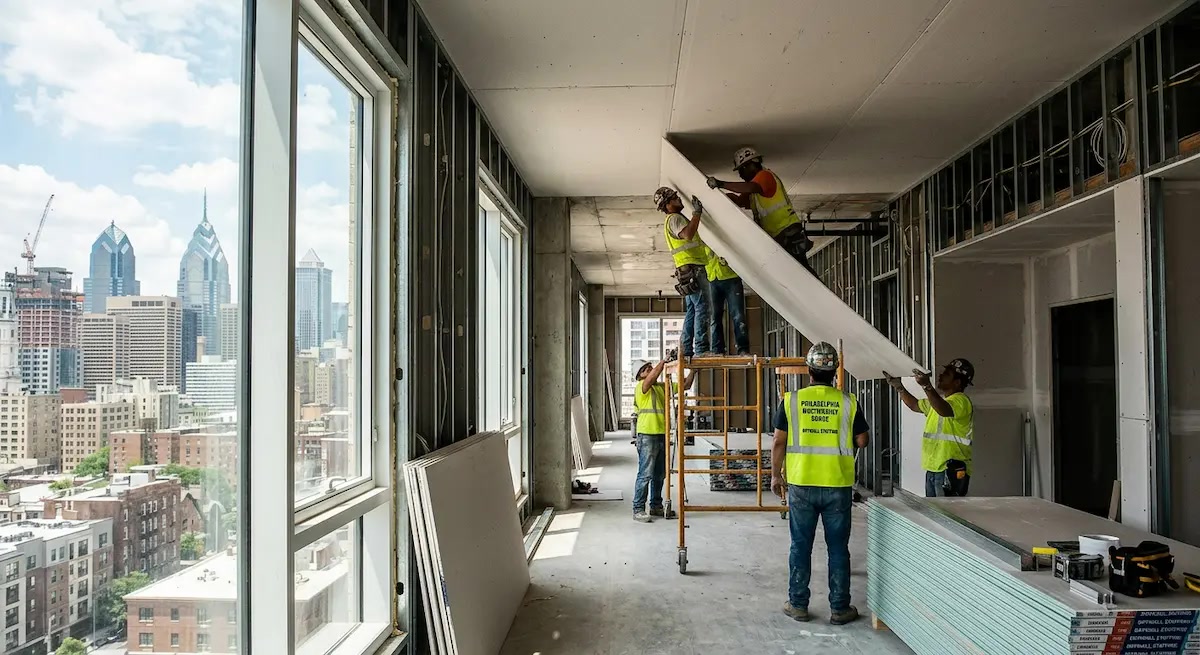 Center City Drywall Staffing for Philadelphia’s Multifamily Surge
