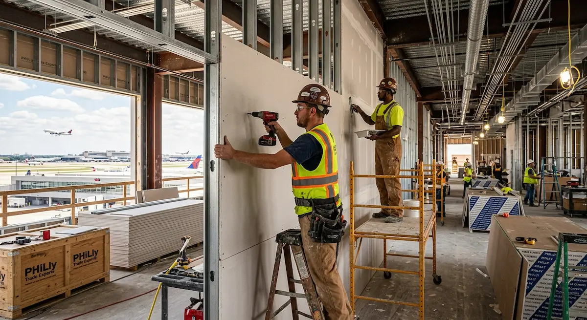 Philadelphia Drywall Staffing for the PHL Airport Corridor Pipeline